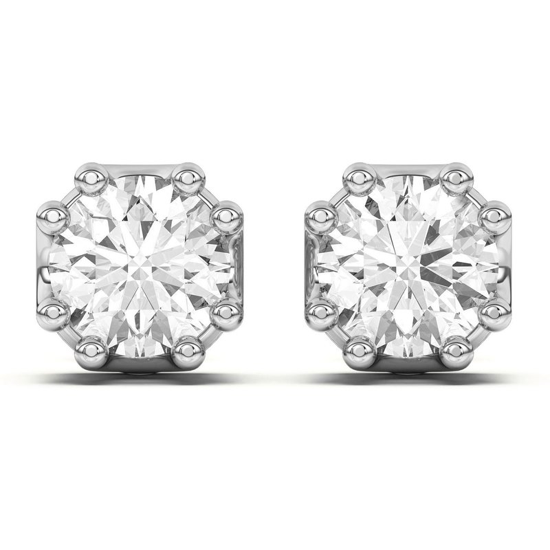 Męskie Kolczyki Sztyfty Vintage 0.26 Karata Diament Laboratoryjny 585 Białe Złoto (14K)
