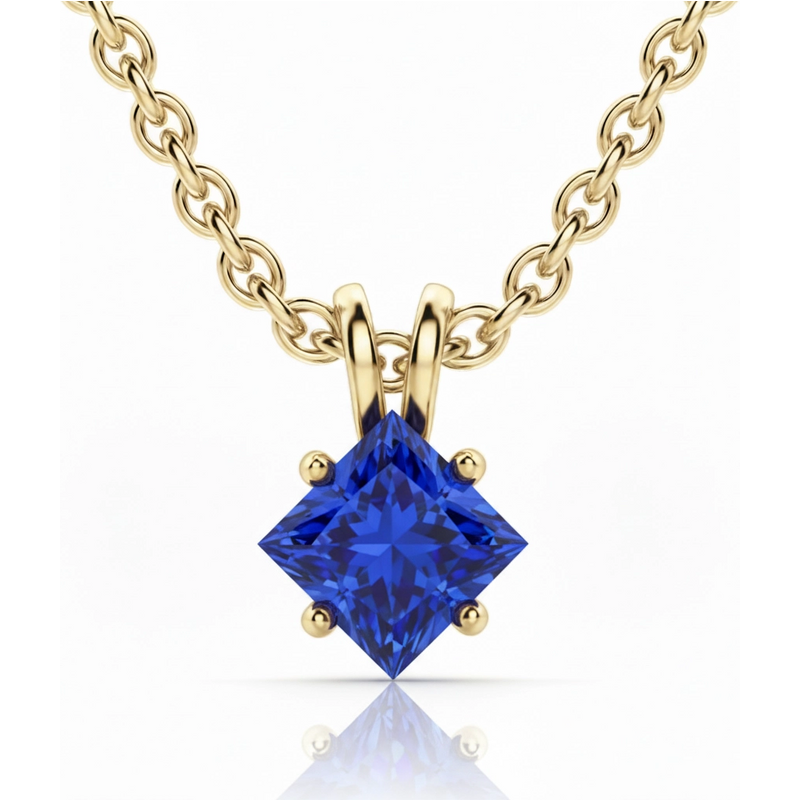 Wisiorek z Szafirem Księżniczka 2.00 ct Kite Set 585 Żółte Złoto
