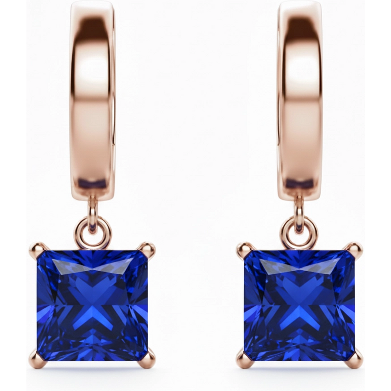 Kolczyki Wiszące z Szafirem Księżniczka 2.00 ct 585 Różowe Złoto