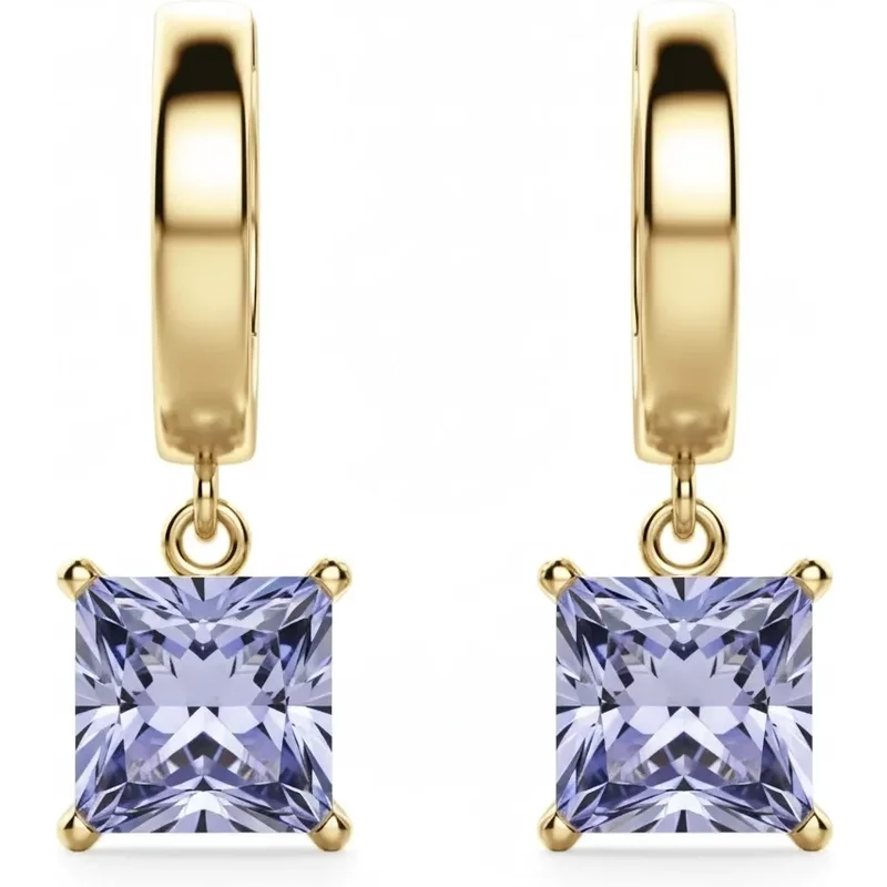 Kolczyki Wiszące z Tanzanitem Księżniczka 2.00 ct 585 Żółte Złoto