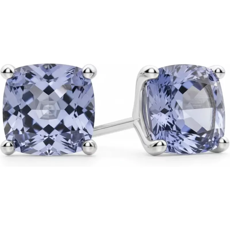 Kolczyki Sztyfty z Tanzanitem Poduszkowym 2.00 ct 585 Białe Złoto