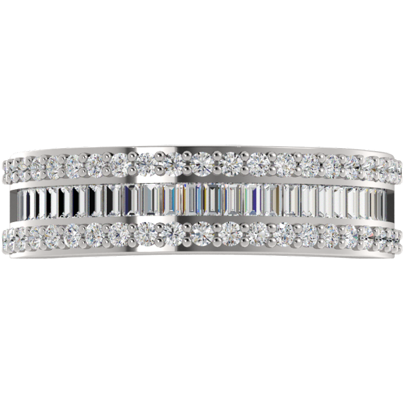Obrączka Ślubna Channel Vivo 5.40 MM Diament Laboratoryjny 585 (14K) Białe Złoto
