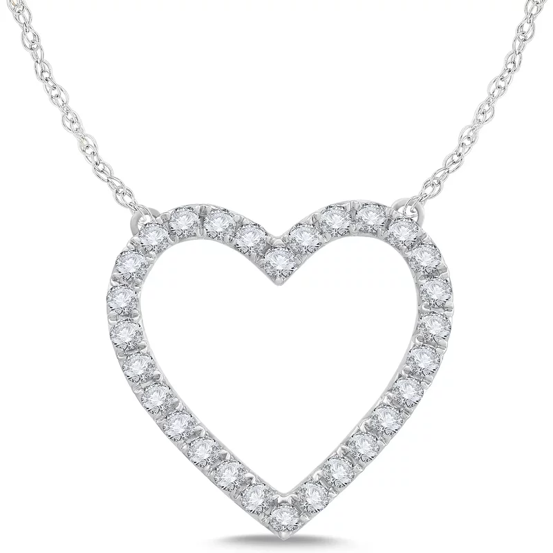 Naszyjnik Diamentowy Srdce Diament Laboratoryjny 585 Białe Złoto (14K)