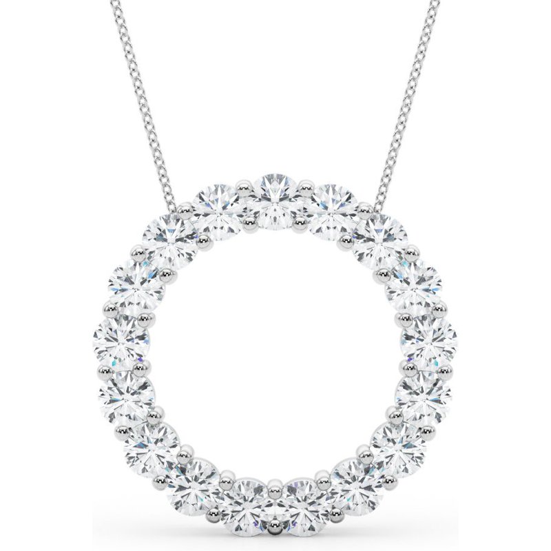 Naszyjnik Diamentowy Open Circle 3.00 krt Diament Laboratoryjny 585 Białe Złoto (14K)