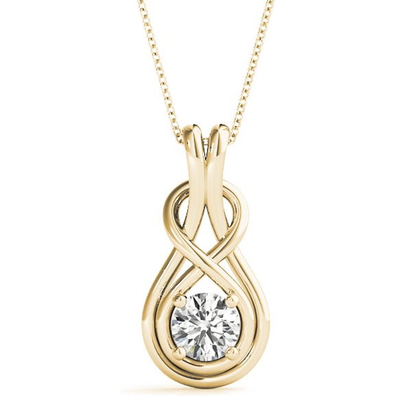 Naszyjnik Diamentowy w Złotym Złocie 0.50 krt Diament Laboratoryjny 585 Żółte Złoto (14K)