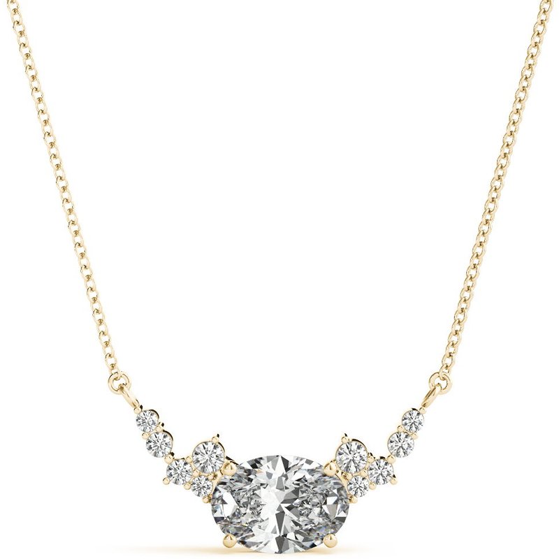 Naszyjnik Diamentowy w Złotym Złocie 1.33 krt Diament Laboratoryjny 585 Żółte Złoto (14K)