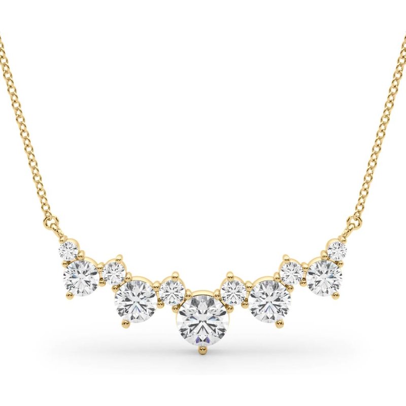 Naszyjnik ze Stopniowanymi Diamentami Diament Laboratoryjny 585 Białe Złoto (14K)