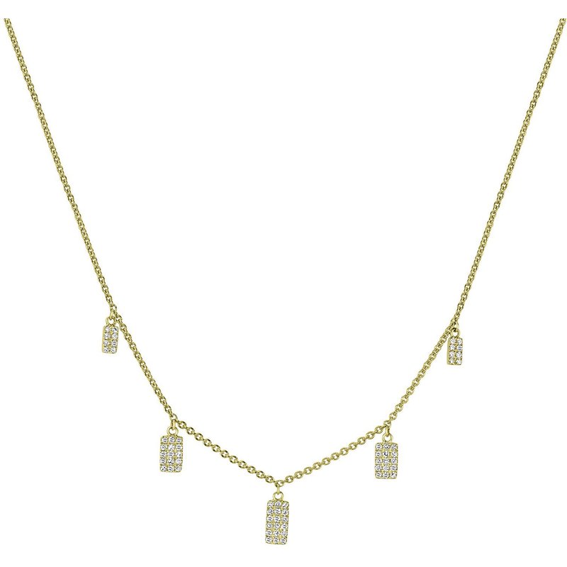 Naszyjnik z Wisiorkami z Naturalnymi Diamentami Diament Naturalny 585 Żółte Złoto (14K)