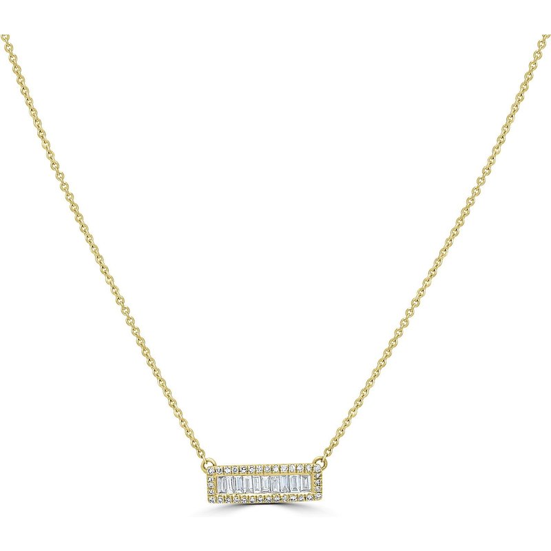 Naszyjnik z Wisiorkiem z Naturalnymi Diamentami Diament Naturalny 585 Żółte Złoto (14K)