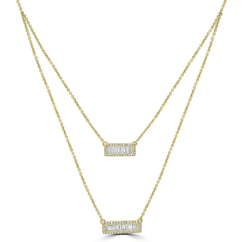 Naszyjnik Wielorzędowy z Naturalnymi Diamentami Diament Naturalny 585 Żółte Złoto (14K)