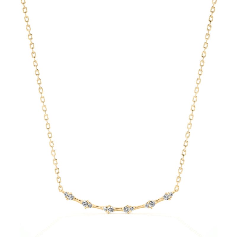 Naszyjnik Diamentowy Curved Bar Diament Laboratoryjny 585 Żółte Złoto (14K)