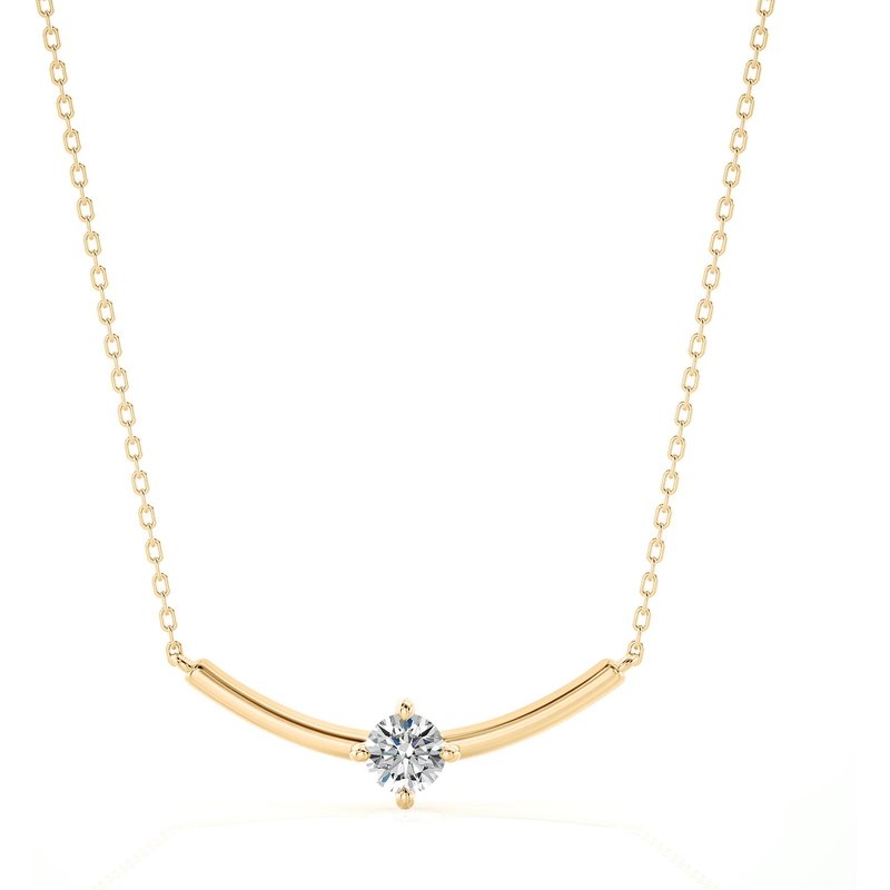Naszyjnik Smile z Diamentem Solitérem Diament Laboratoryjny 585 Żółte Złoto (14K)