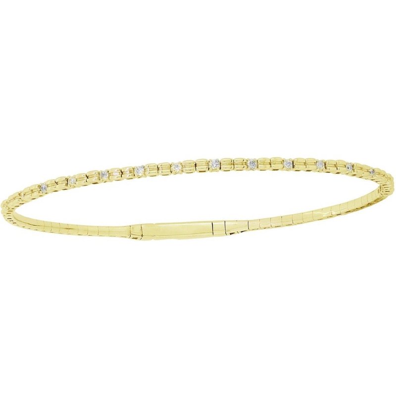 Bransoletka Bangle z Naturalnymi Diamentami 585 Żółte Złoto (14K)