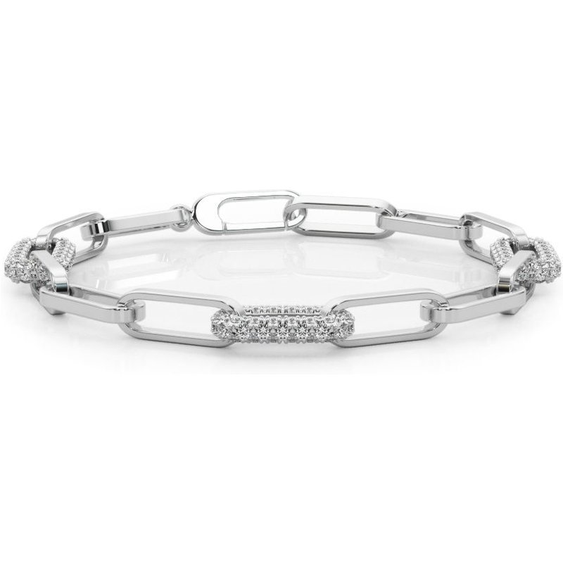 Bransoletka Paperclip Diament Laboratoryjny 750 Żółte Złoto (18K)