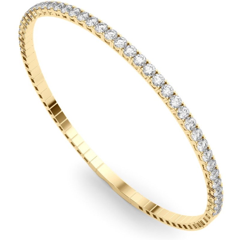 Elastyczna Bransoletka Bangle 2.10 krt Diament Laboratoryjny 585 Żółte Złoto (14K)
