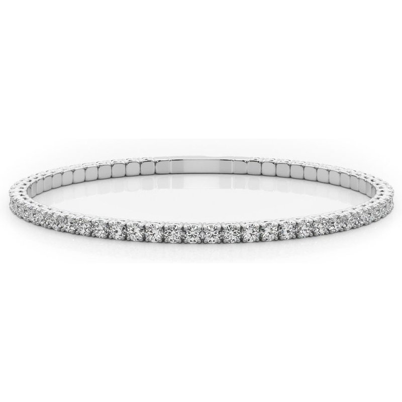 Elastyczna Bransoletka Eternity Bangle 3.92 krt Diament Laboratoryjny 585 Białe Złoto (14K)