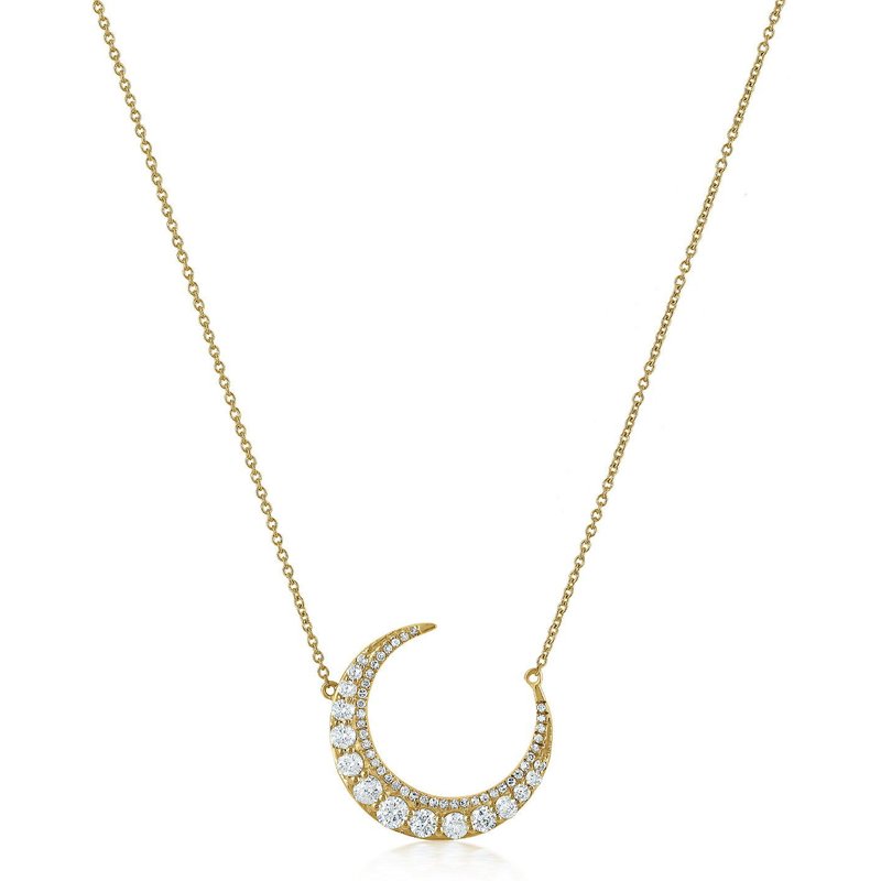 Naszyjnik Półksiężyc Diament Naturalny 585 Złoto Żółte (14K)