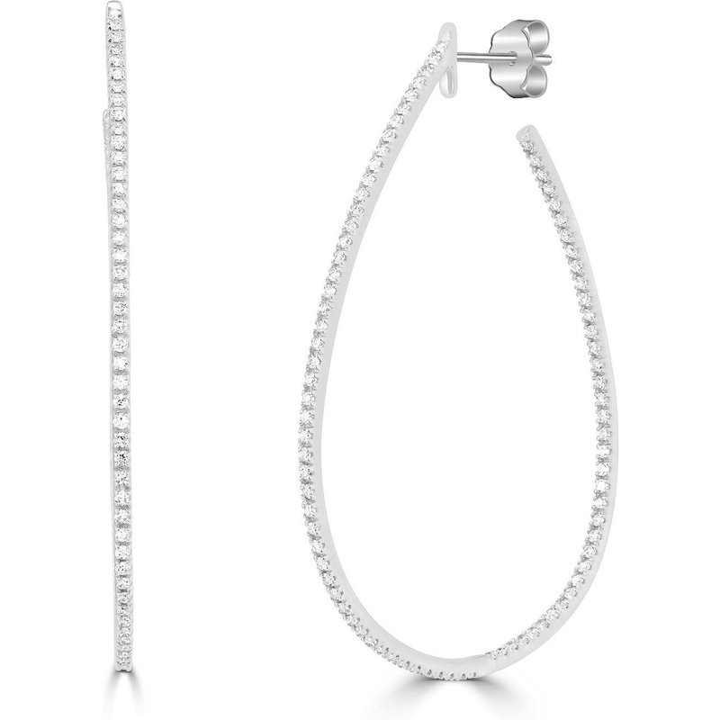 Kolczyki Koła z Naturalnym Diamentem 0.45 krt 585 Białe Złoto (14K)