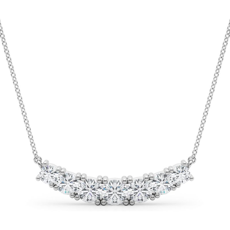 Naszyjnik Diamentowy z Siedmioma Kamieniami 1.33 krt Diament Laboratoryjny 585 Białe Złoto (14K)