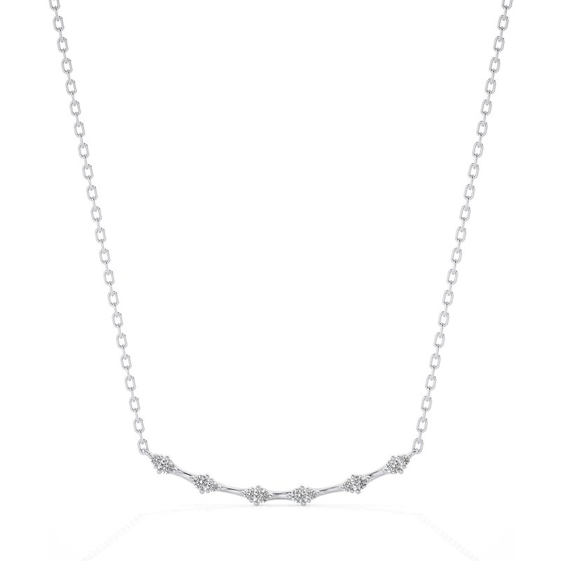 Naszyjnik Diamentowy Curved Bar Diament Laboratoryjny 585 Białe Złoto (14K)