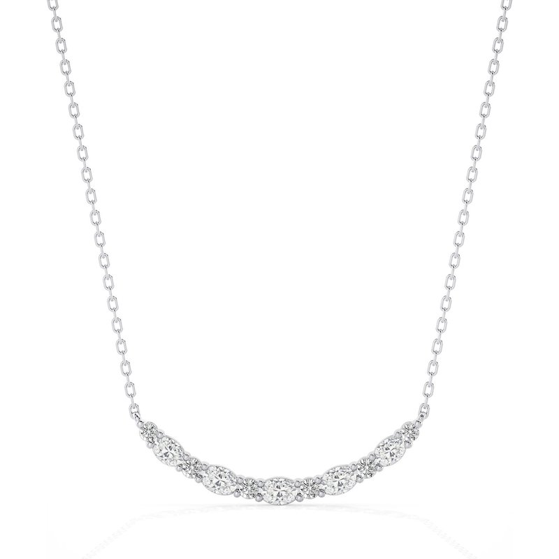 Iskrzący Naszyjnik Diamentowy Smile Diament Laboratoryjny 585 Białe Złoto (14K)