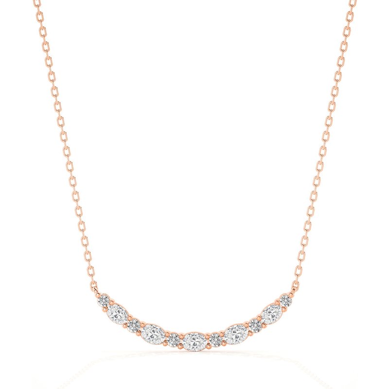 Iskrzący Naszyjnik Diamentowy Smile Diament Laboratoryjny 585 Różowe Złoto (14K)