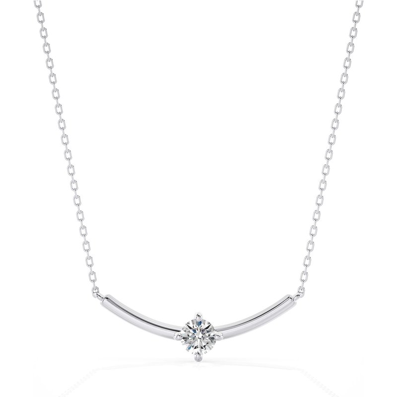 Naszyjnik Smile z Diamentem Solitérem Diament Laboratoryjny 585 Białe Złoto (14K)
