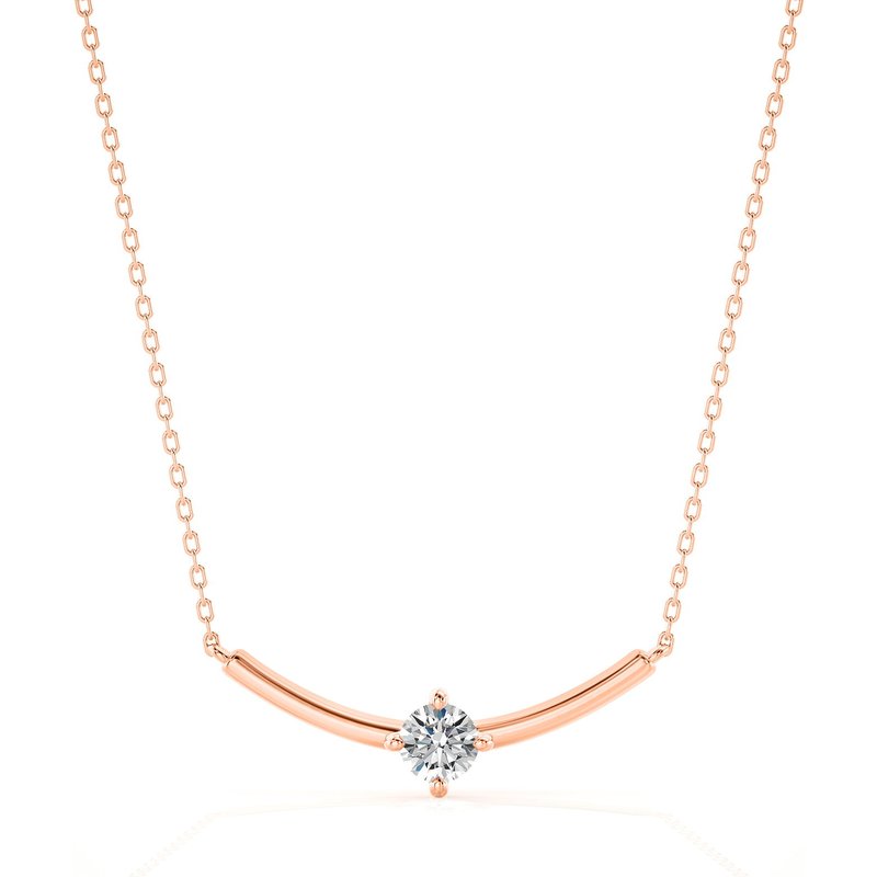 Naszyjnik Smile z Diamentem Solitérem Diament Laboratoryjny 585 Różowe Złoto (14K)
