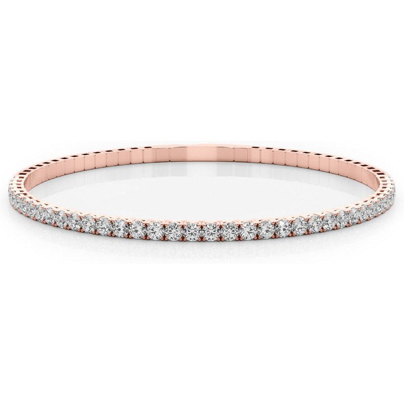 Elastyczna Bransoletka Bangle 0.90 krt Diament Laboratoryjny 585 Różowe Złoto (14K)