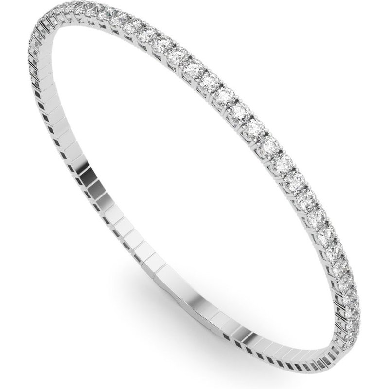Elastyczna Bransoletka Bangle 1.26 krt Diament Laboratoryjny 585 Białe Złoto (14K)