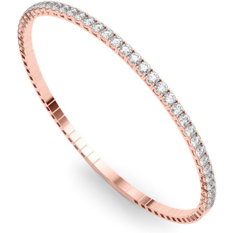 Elastyczna Bransoletka Bangle 2.90 krt Diament Laboratoryjny 585 Różowe Złoto (14K)