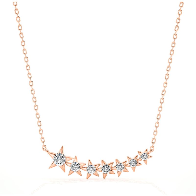 Diamentowy Naszyjnik Twinkling Star Diament Laboratoryjny 585 Złoto Różowe (14K)