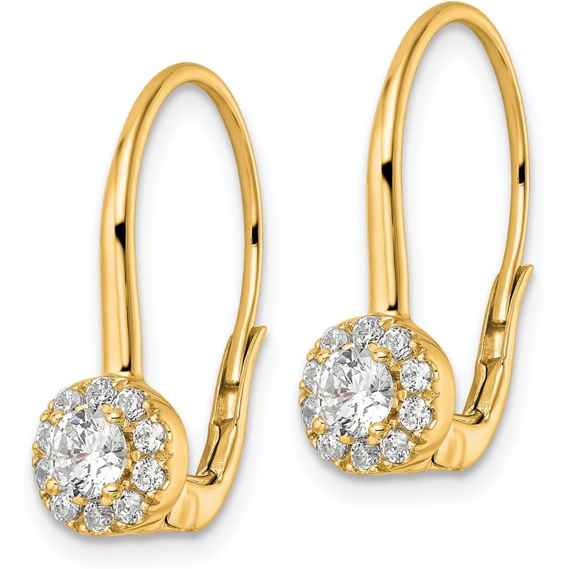 Diamentowe Halo Kolczyki Wiszące 0.76 krt Laboratoryjny Diament 585 Żółte Złoto (14K)