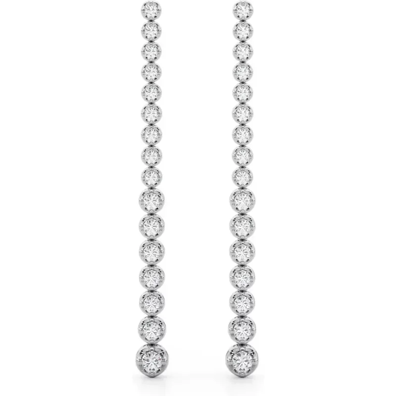 Diamantové Kolczyki Wiszące 3.20 krt Laboratoryjny Diament 585 Białe Złoto (14K)