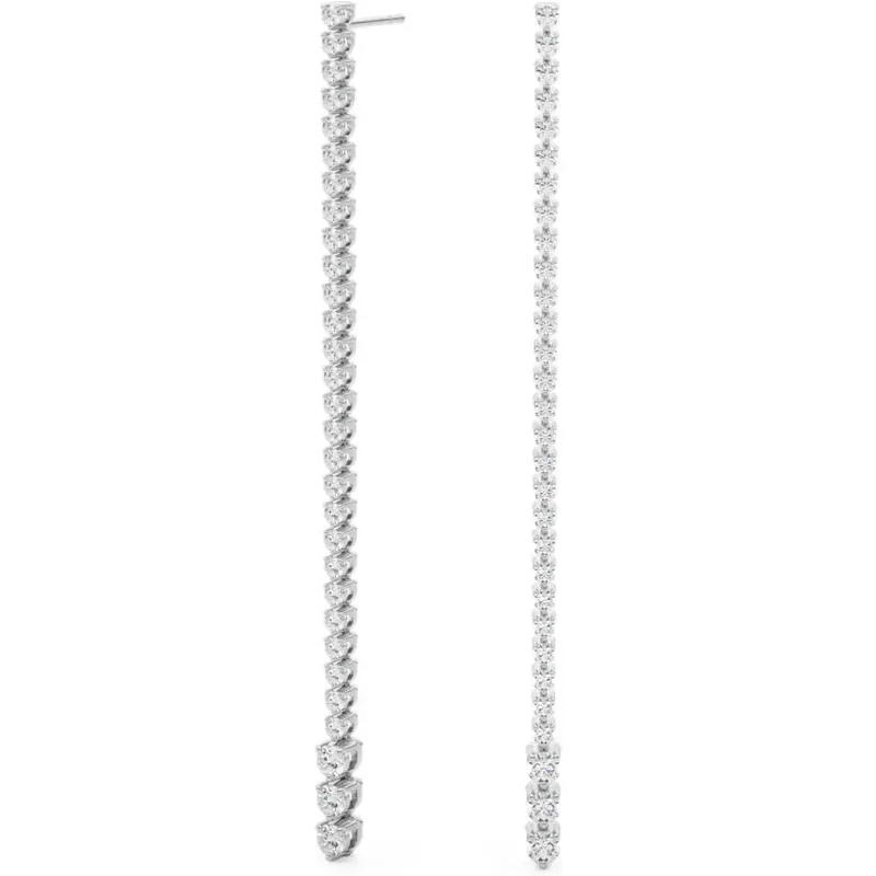 Diamantové Kolczyki Wiszące 2.20 krt Laboratoryjny Diament 585 Białe Złoto (14K)