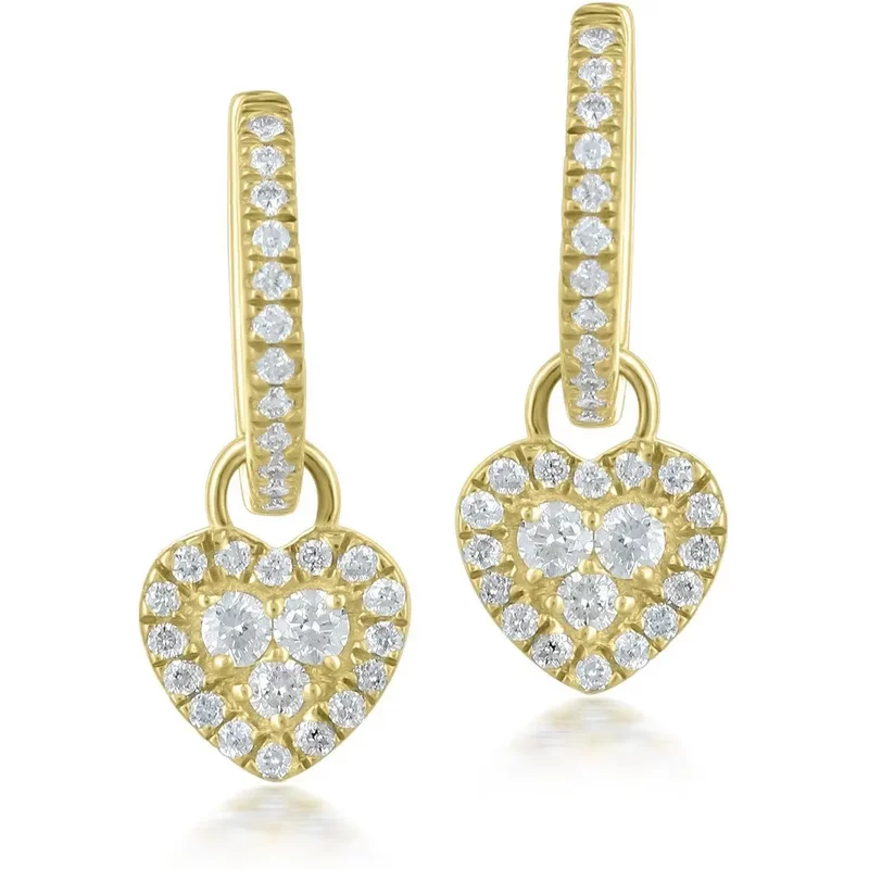 Wiszące Kolczyki Koła z Naturalnym Diamentem 0.37 krt 585 Żółte Złoto (14K)