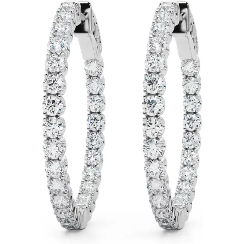 Kolczyki Koła Diamentowe 28 mm 2.00 krt Diament Laboratoryjny 585 Białe Złoto (14K)