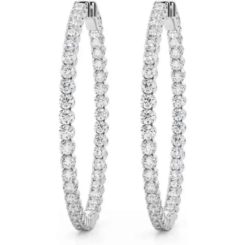 Kolczyki Koła Diamentowe 41 mm 4.00 krt Diament Laboratoryjny 585 Białe Złoto (14K)