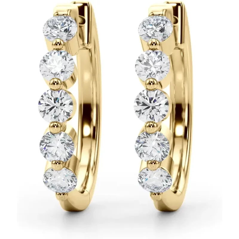 Kolczyki Koła Diamentowe 1.00 krt Diament Laboratoryjny 585 Żółte Złoto (14K)