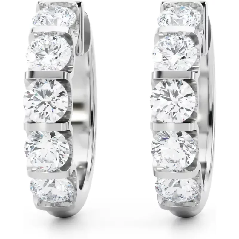 Kolczyki Koła Diamentowe 2.00 krt Diament Laboratoryjny 585 Białe Złoto (14K)