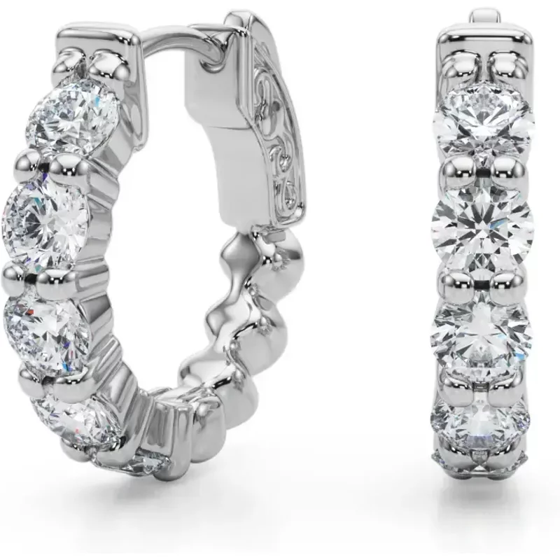 Kolczyki Koła Diamentowe 1.65 krt Diament Laboratoryjny 585 Białe Złoto (14K)