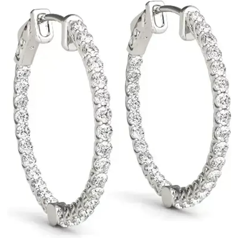 Lucida Inside Out 26 mm Kolczyki Koła 2.80 krt Diament Laboratoryjny 585 Białe Złoto (14K)