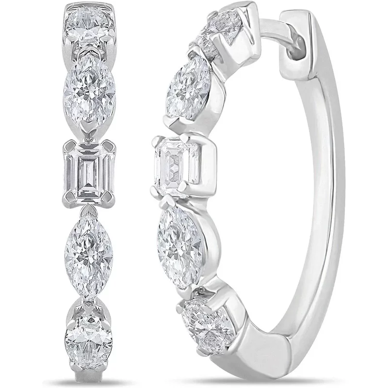 Kolczyki Koła Medley 19 mm 1.00 krt Diament Laboratoryjny 585 Białe Złoto (14K)