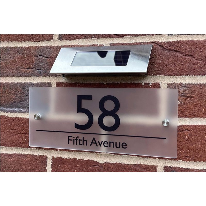Rectangle Frosted Solar Light Up House Sign - 4 Styles! | Wowcher