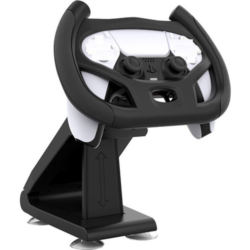 PS5 Racing Steering Wheel Mount - Suction Cup, Black & White, Gaming Accessory for PlayStation 5 | Wowcher