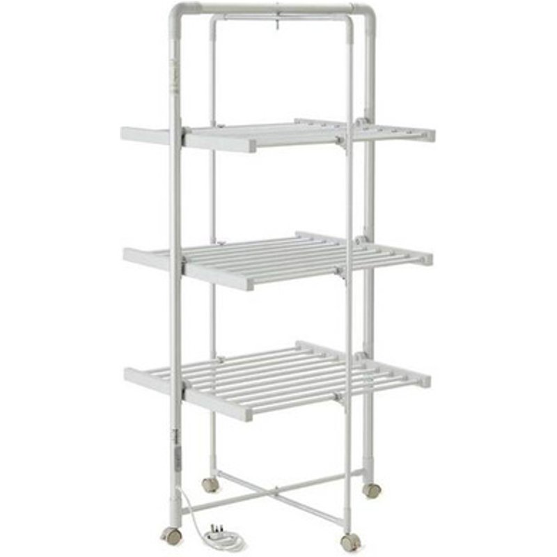 Deluxe XL Heated Airer with Timer - 3-Tier, 30 Rails, 15kg Load Capacity | Wowcher
