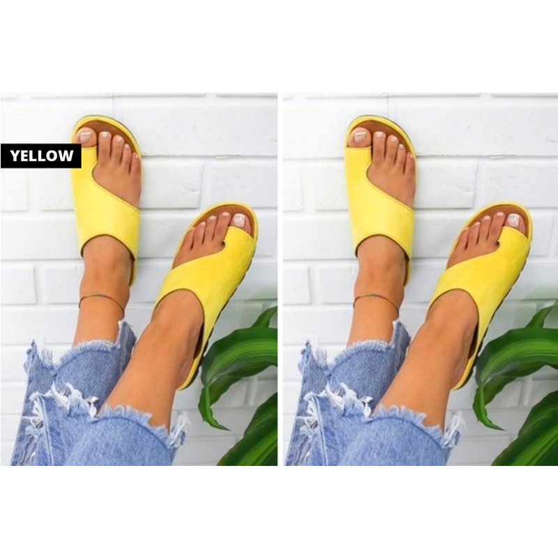 Unisex UK SIZE 7 / YELLOW: A pair of bunion support sandals | Wowcher