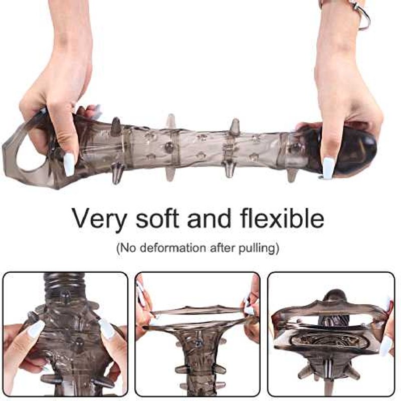 Realistic Spiky Penis Extender Sleeve - Extra Length & Sensation Enhancer | Wowcher