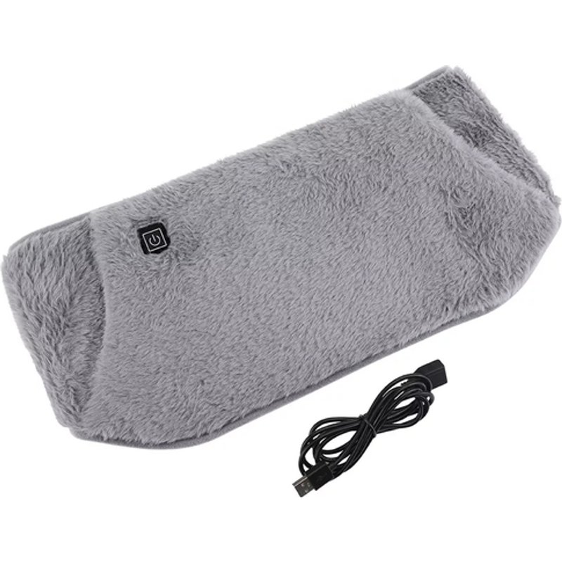 Unisex Black 2-in-1 Portable Electric Heating Pad Belt & Hand Warmer - Soft Crystal Velvet, Adjustable, USB-Powered | Wowcher
