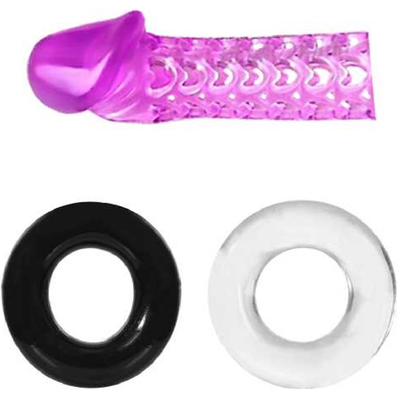 Ultimate Men's Pleasure Kit & Silicone Butt Plug Set - Flexible Anal Beads, Cock Rings & Sleeve Bundle | Wowcher